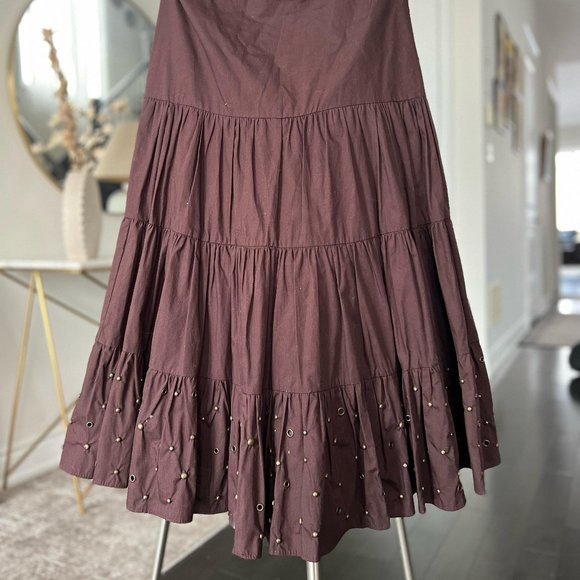 Jessica Sport Midi Brown Skirt - Effortless Style for Any Occasion! (Size 6) - Picture 4 of 6